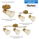 Foco Interior Direccional Norton 3 Luces Blanco Bronce