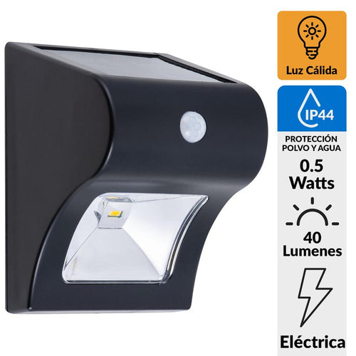 Aplique Exterior Solar Led con Sensor 0.5 W IP 44 40 lm Luz Calida