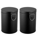 Set de 2 Basureros 5 Litros Metal Negro