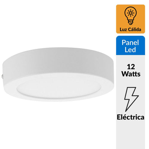 Panel sobrepuesto circular LED 12 W.