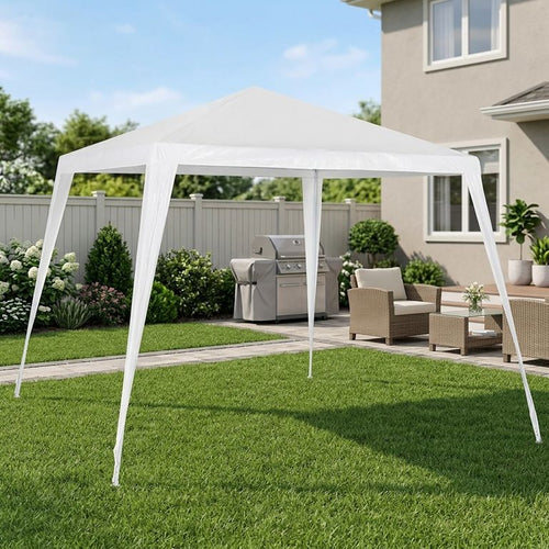 Toldo Con Base Blanco Polietileno 300X300X245 Cm