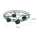 Portamacetero Circular Metalico Con Ruedas P/Macetas 31 Cm