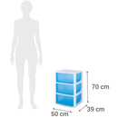 Cajonera 50x70x39 cm 136.5 l Blanco/Azul