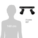 Barra Led R63 2 Luces Metal Negro..