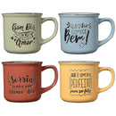 Mug 300 Ml Ceramica Frases Colores Surtidos