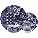 Juego de Loza 24 Piezas Porcelana Azul