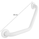 Barra de seguridad curva para bano 40 cm blanco