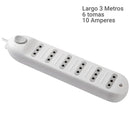 Alargador Con Switch 6 Toma(S) 3 M Blanco