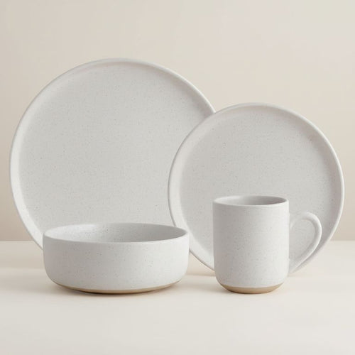 Juego de Loza 16 Piezas Ceramica Polonia Blanco