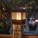 Farol Solar Poste Led Flama Negro