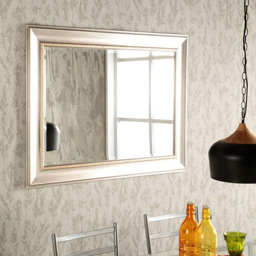 Espejo Decorativo Rectangular Tachas 78X108Cm Plateado