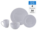 Juego de Loza 16 Piezas Porcelana Textura Blanco