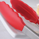 Tenaza Acero Inoxidable Mango De Silicona Rojo