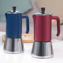 Cafetera Moka 6 Tazas 300 Ml Acero Inoxidable Azul