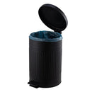 Basurero Relieve 12 Litros Metal Negro