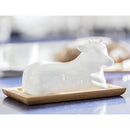 Mantequillera Vaca Porcelana Blanca con Base
