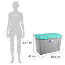 Baul 43.3X52.7X80 Cm 123 L Turquesa