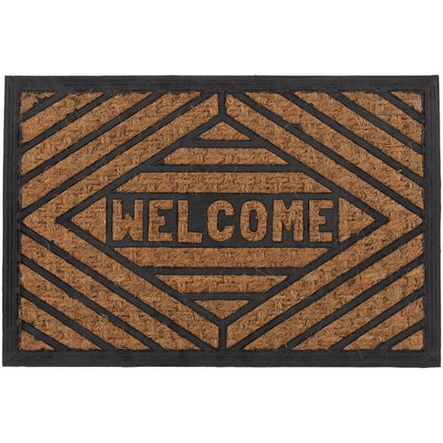 Limpiapies Welcome 60X40 Cm Caucho Cafe/Negro