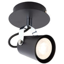 Aplique Aurus 1 Luz Metal Negro