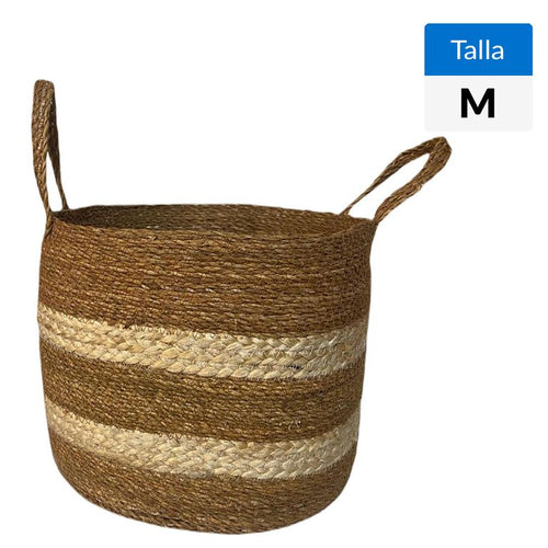 Cesto Bicolor Con Asas 35 X 28 Cm