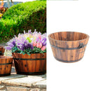Macetero De Madera Tipo Barril