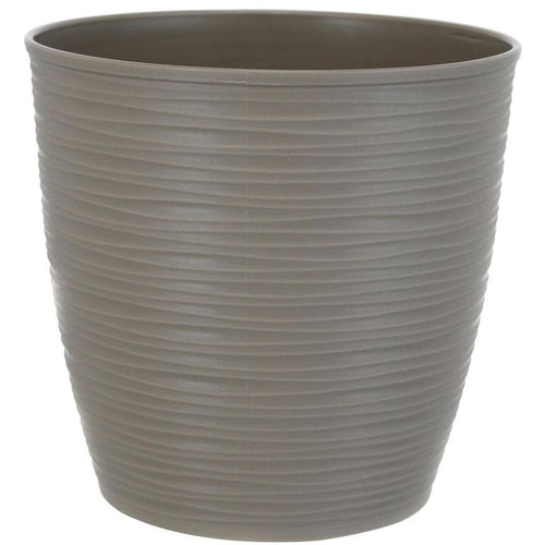 Macetero Redondo De Plastico 17.2X17 Cm Taupe