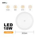 Panel Led Sobrepuesto Circular Blanco 18W Luz Fria con Sensor Movimiento