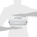 Asadera Rectangular Templado 2.5 Litros