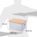 Caja Plastica con Tapa Bambu 29.5x23x38.5 cm 23 l Blanco