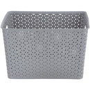 Canasto Ratan 30x22.5x35.5 cm 6 l Gris