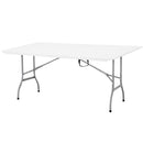 Mesa Plegable Tipo Maleta Rectangular 180 Cm Blanco