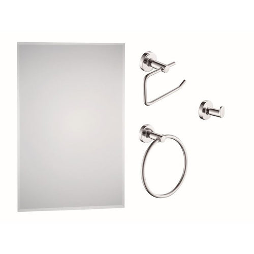 Set De Accesorios Baño Isla 4 Piezas Cromado Con Espejo