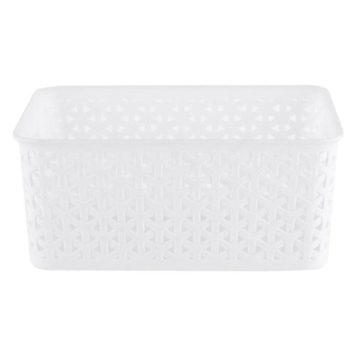 Canasto Ratan 19.5x10.5x25 cm 4 l Blanco