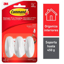 Ganchos Pequenos Ovalado Blanco 3 Unidades