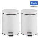 Set de 2 Basureros Metal 5 litros Blanco