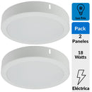 Pack 2 Panel Led Sobrepuesto Circular Blanco 18W Luz Fria..