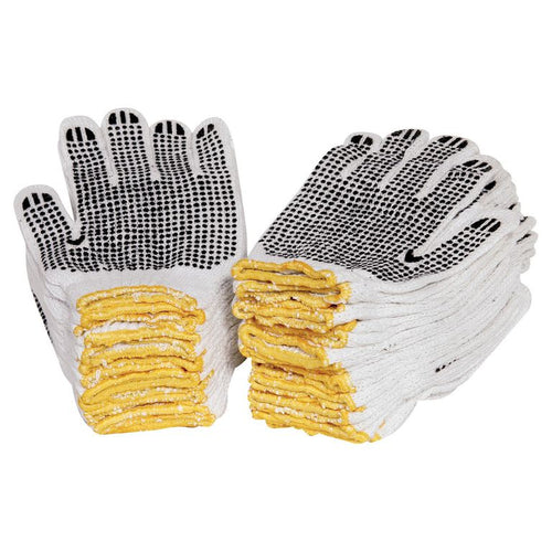 Propack 20 Pares Guantes Pigmentados Antideslizante de PVC Talla unica Blanco/Negro