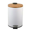 Basurero Tapa Bambu 3 Litros Plastico Blanco