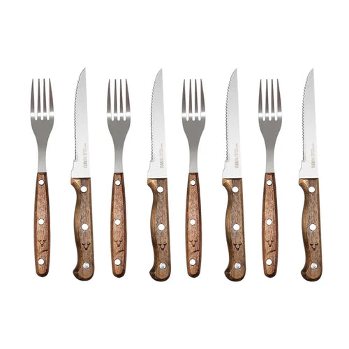 Set Cuchillos + Tenedores 8 Piezas Acero Inoxidable