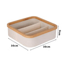Caja Organizadora Tela 3 Divisiones 30x9x30 cm 8.1 l Beige