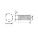 Perno hexagonal metrico 8.8 c/tuerca M8 x 20 mm zincado 2 unid
