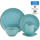Juego de Loza 30 Piezas Ceramica Solido Turquesa