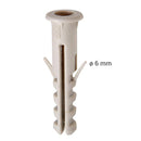 Tarugo de nylon con tope M6 100 unidades