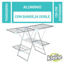 Tendedero de Ropa Doble Piso Aluminio 156x61x97 cm Blanco