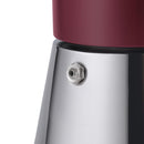 Cafetera Moka 6 Tazas 300 Ml Acero Inoxidable Rojo