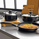 Bateria de Cocina 5 Piezas Acero inoxidable Antiadherente Negro