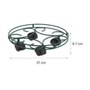 Portamacetero Circular Metalico 37 Cm Con Ruedas Decorativo