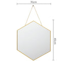 Espejo hexagono 39x45 cm dorado