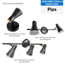Barra Led Pipa 2 Luces Metal Negro