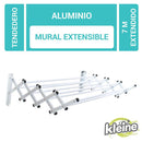 Tendedero de Ropa Muro Aluminio 86x61x22 cm Blanco